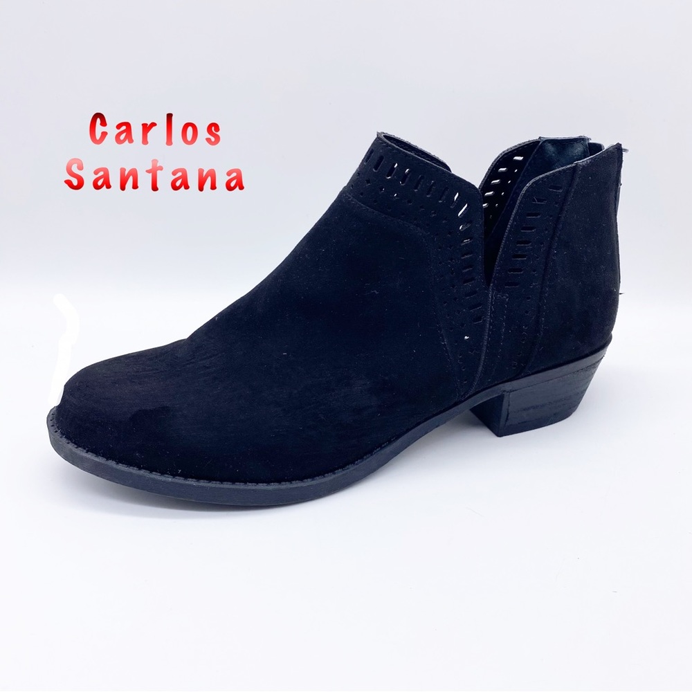 Carlos Santana- Black Western Inspired Short Ankle Bootie 7